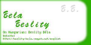 bela beslity business card